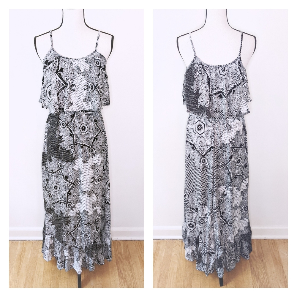 🦋LAST🦋 NWT Cotton Bleu Patterned Maxi Dress, Size Large